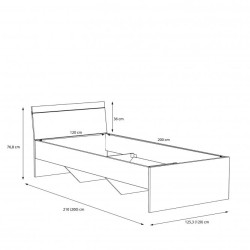 Łóżko młodzieżowe Arkina Typ LBLL012 Meble Forte Kolekcja Arkina