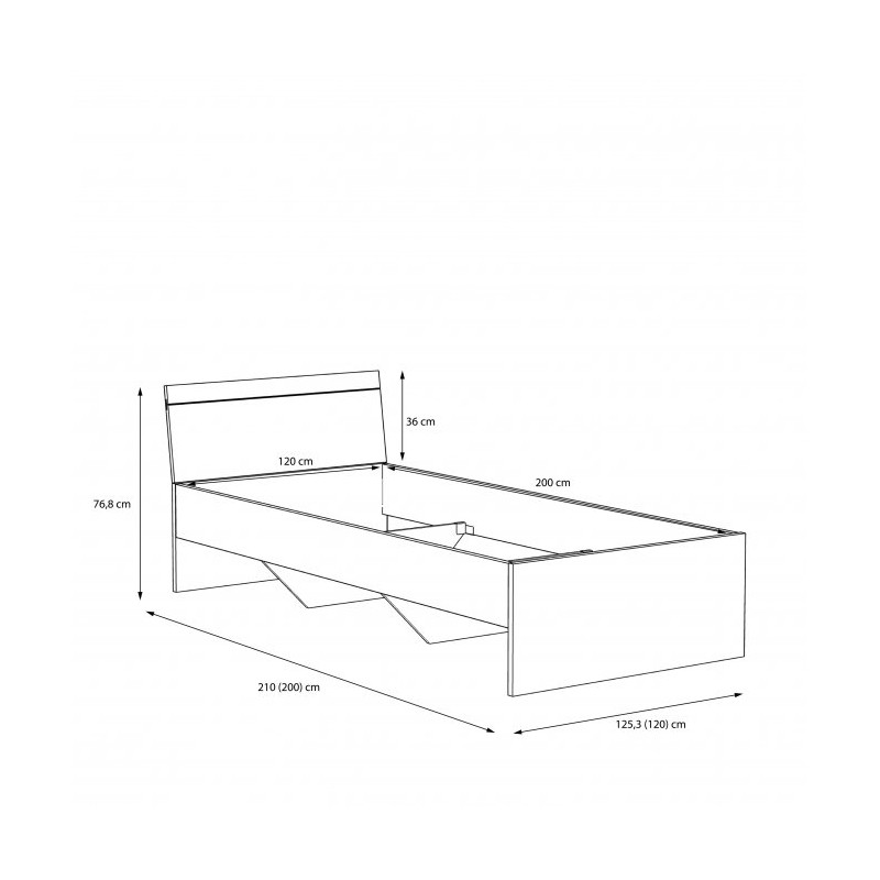 Łóżko młodzieżowe Arkina Typ LBLL012 Meble Forte Kolekcja Arkina