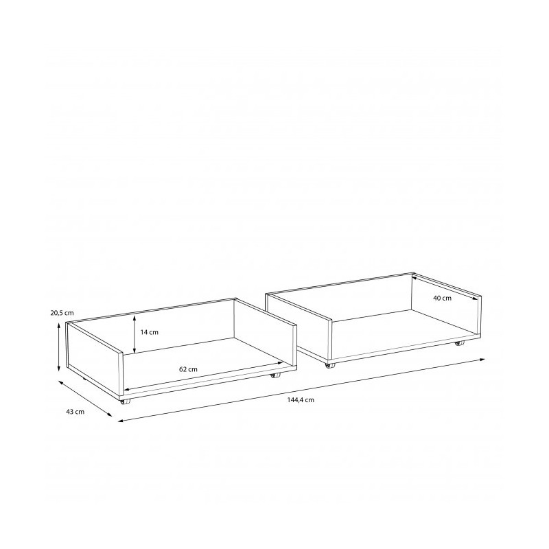 Szuflada do łóżka Arkina Typ LBLL01 Meble Forte Kolekcja Arkina