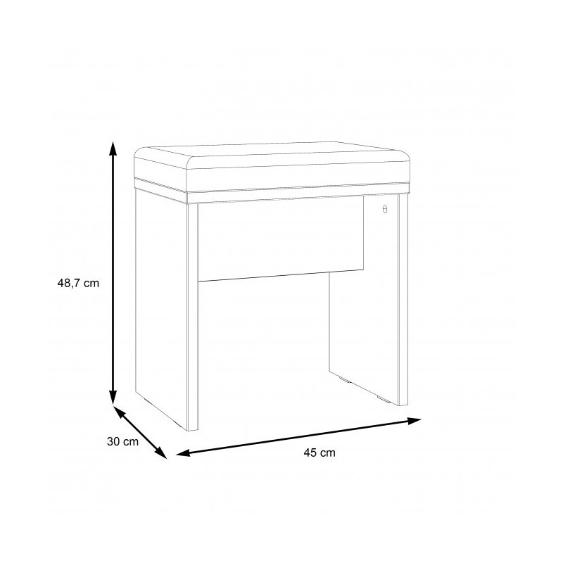 Toaletka zestaw Dalate Meble Forte dąb catania/czarny mat