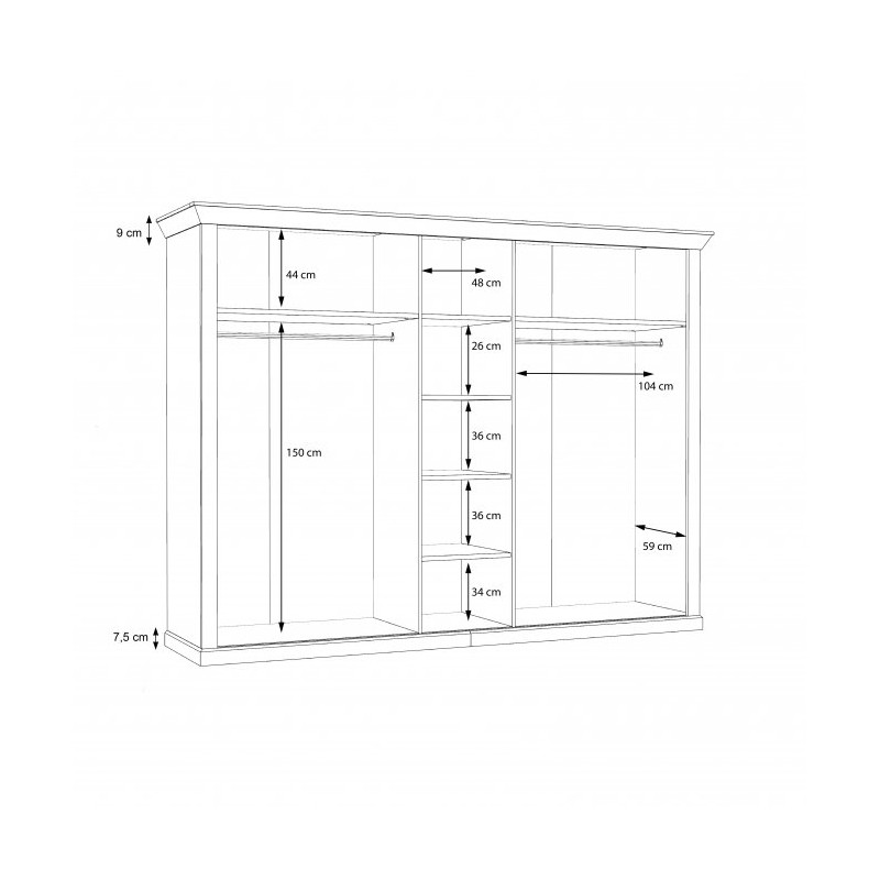 Szafa ubraniowa Kashmir Typ KSMS85 Meble Forte