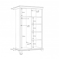Szafa ubraniowa Kashmir Typ KSMS82 Meble Forte Kolekcja Kashmir
