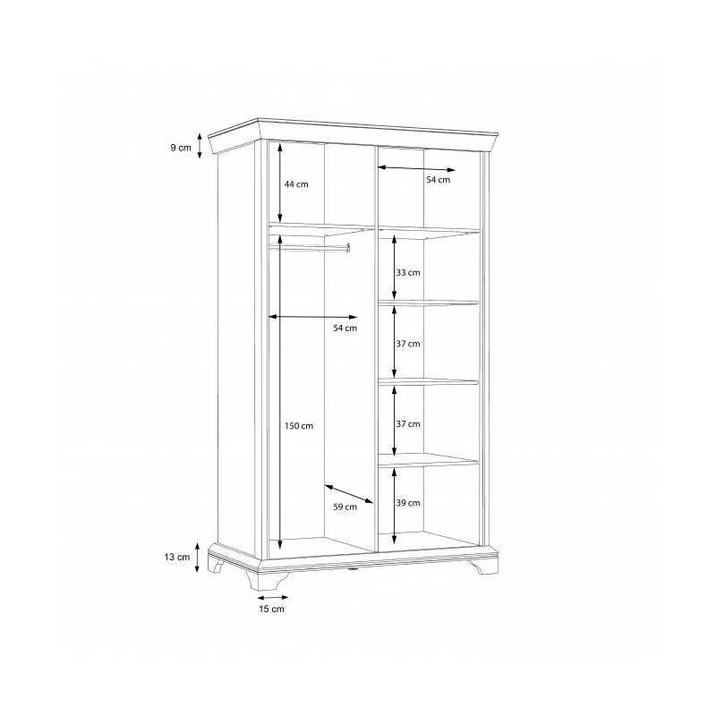 Szafa ubraniowa Kashmir Typ KSMS82 Meble Forte Kolekcja Kashmir