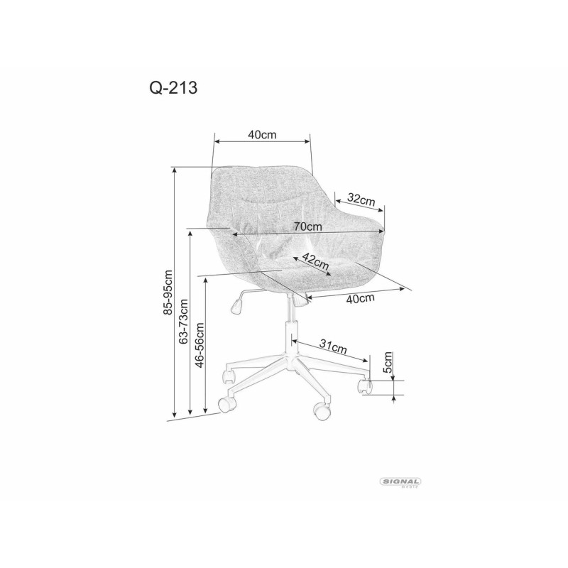 FOTEL OBROTOWY Q-213 BREGO CIEMNY SZARY 18