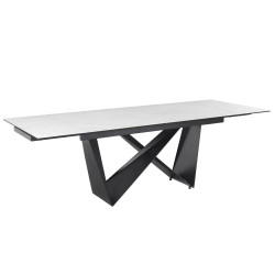 STÓŁ CAVALLI II CERAMIC BIAŁY MARMUR / CZARNY MAT 160(240)X90