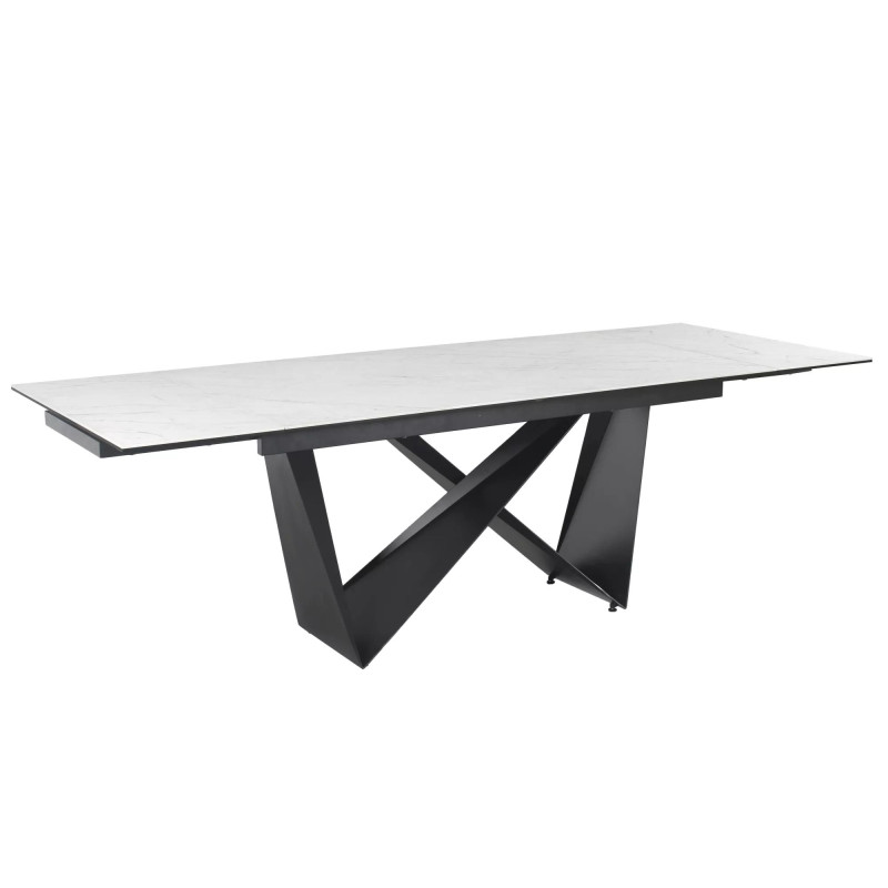 STÓŁ CAVALLI II CERAMIC BIAŁY MARMUR / CZARNY MAT 160(240)X90