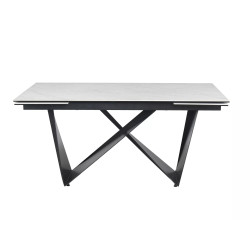 STÓŁ CAVALLI II CERAMIC BIAŁY MARMUR / CZARNY MAT 160(240)X90