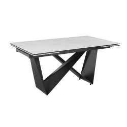 STÓŁ CAVALLI II CERAMIC BIAŁY MARMUR / CZARNY MAT 160(240)X90