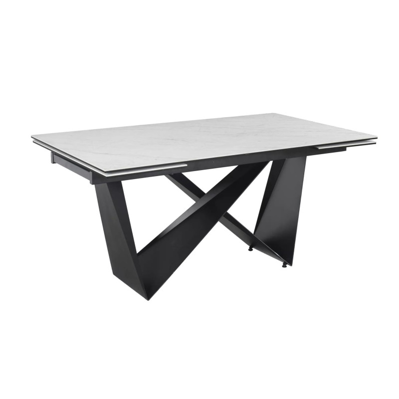 STÓŁ CAVALLI II CERAMIC BIAŁY MARMUR / CZARNY MAT 160(240)X90