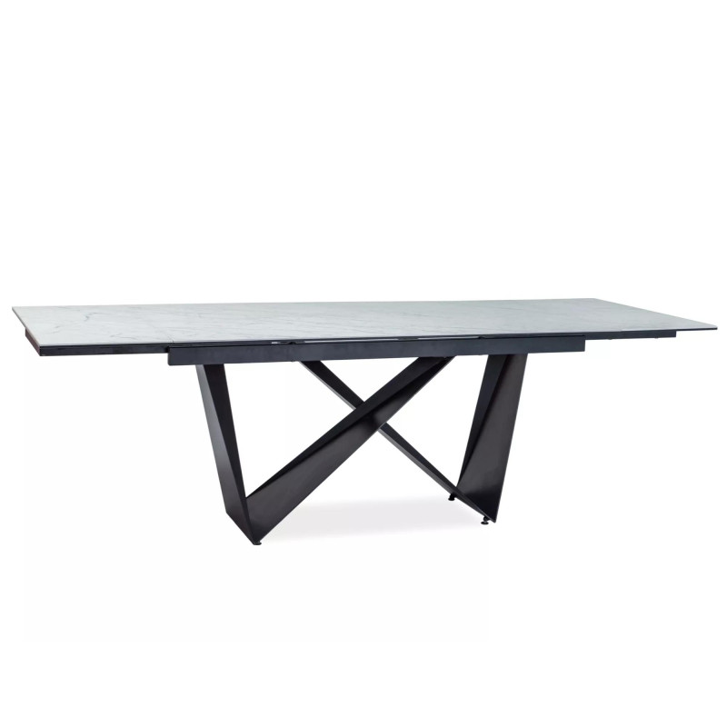 STÓŁ CAVALLI II CERAMIC BIAŁY MARMUR / CZARNY MAT 160(240)X90