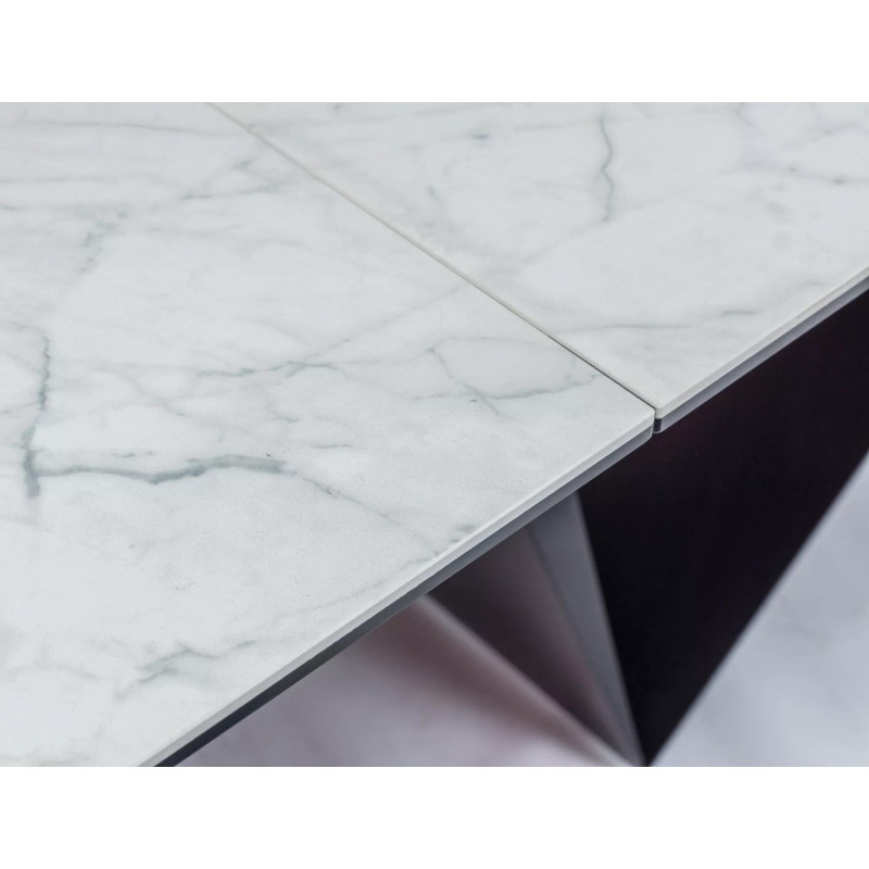 STÓŁ CAVALLI II CERAMIC BIAŁY MARMUR / CZARNY MAT 160(240)X90