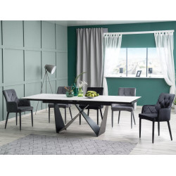 STÓŁ CAVALLI II CERAMIC BIAŁY MARMUR / CZARNY MAT 160(240)X90