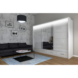 Szafa przesuwna Onyx z lustrem i oświetleniem LED 253cm