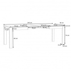 Stół rozkładany Tuluza PRTT402-C04 Forte Kolekcja Tuluza Stół rozkładany Tuluza PRTT402-C04 Forte Kolekcja Tuluza