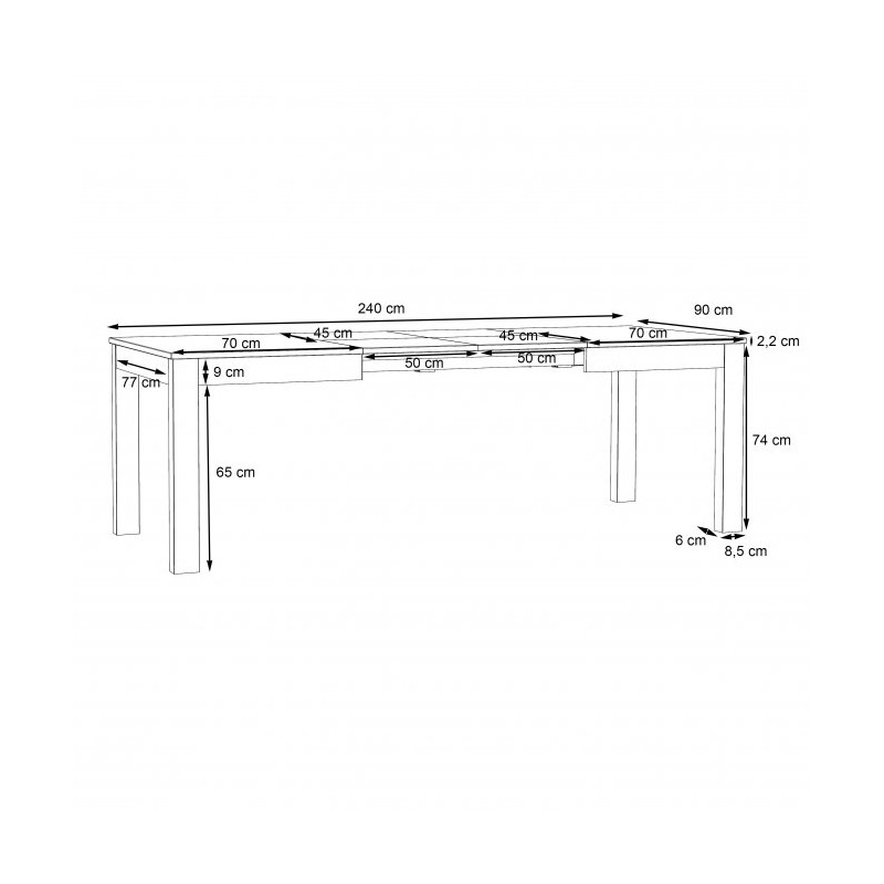 Stół rozkładany Tuluza PRTT402-C04 Forte Kolekcja Tuluza
