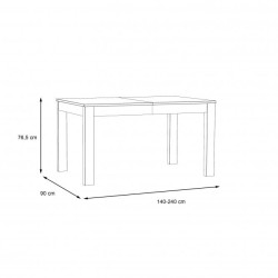 Stół rozkładany Tuluza PRTT402-C04 Forte Kolekcja Tuluza Stół rozkładany Tuluza PRTT402-C04 Forte Kolekcja Tuluza
