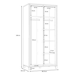 Szafa ubraniowa Trondheim TDHS821 Forte Kolekcja Trondheim
