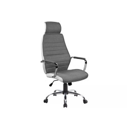 FOTEL OBROTOWY Q-035 SZARY/BIAŁY