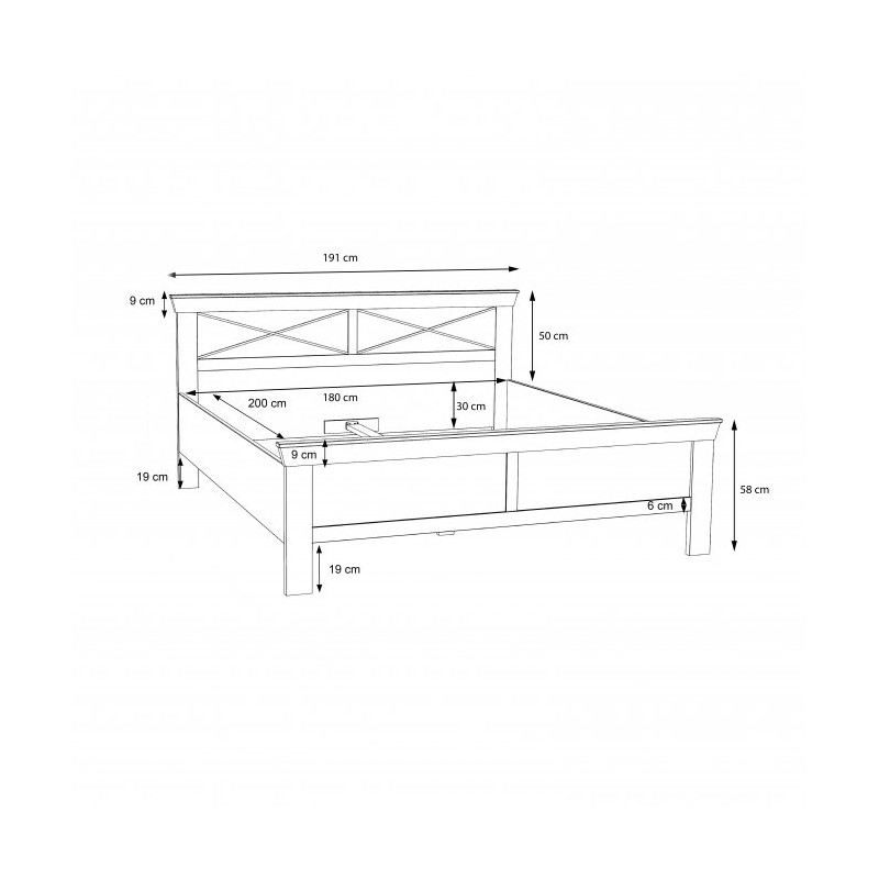 Łóżko Kashmir Typ KSML181 Meble Forte Kolekcja Kashmir