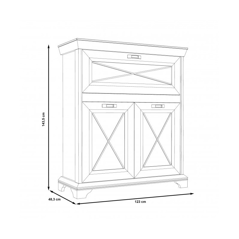 Komoda z barkiem Kashmir Typ KSMK43 Meble Forte Kolekcja Kashmir