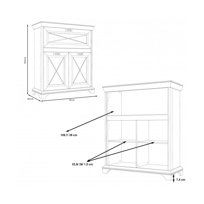 Komoda z barkiem Kashmir Typ KSMK43 Meble Forte Kolekcja Kashmir