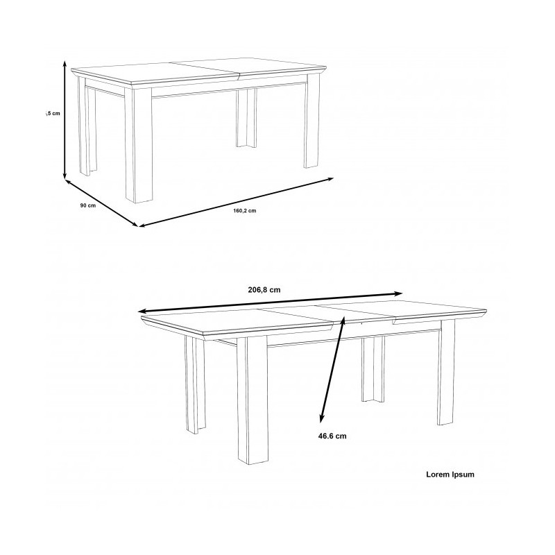 Stół rozkładany Kashmir Typ KSMT40 Meble Forte Kolekcja Kashmir