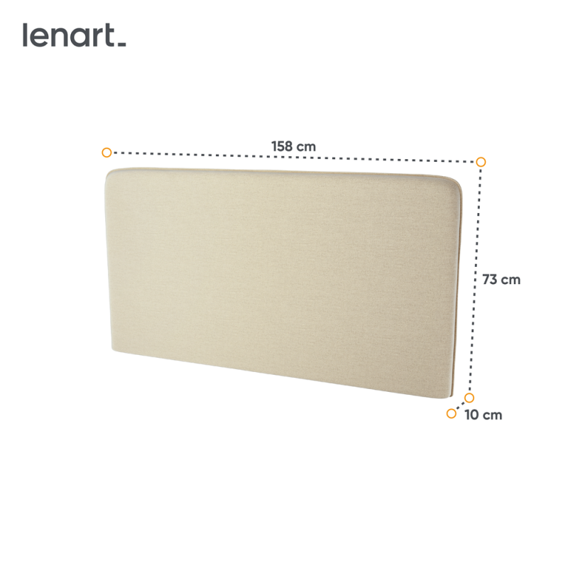 BED CONCEPT BC-17 - zagłówek tapicerowany 160 do BC-12 - beżowy