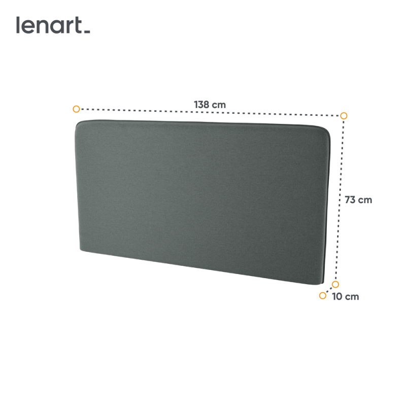 BED CONCEPT BC-16 - zagłówek tapicerowany 140 do BC-01 - grafit
