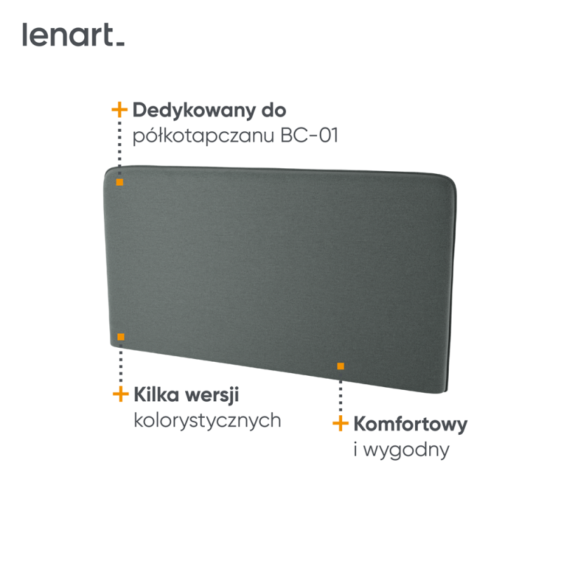 BED CONCEPT BC-16 - zagłówek tapicerowany 140 do BC-01 - grafit