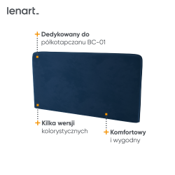 BED CONCEPT BC-16 - zagłówek tapicerowany 140 do BC-01 - granat
