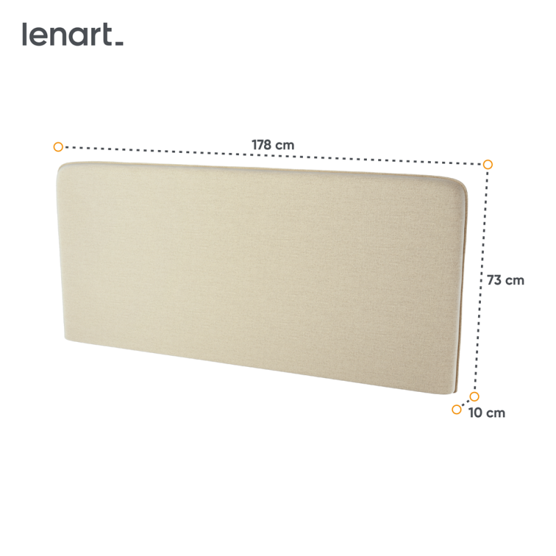 BED CONCEPT BC-33 - zagłówek tapicerowany 180 do BC-13 - beżowy