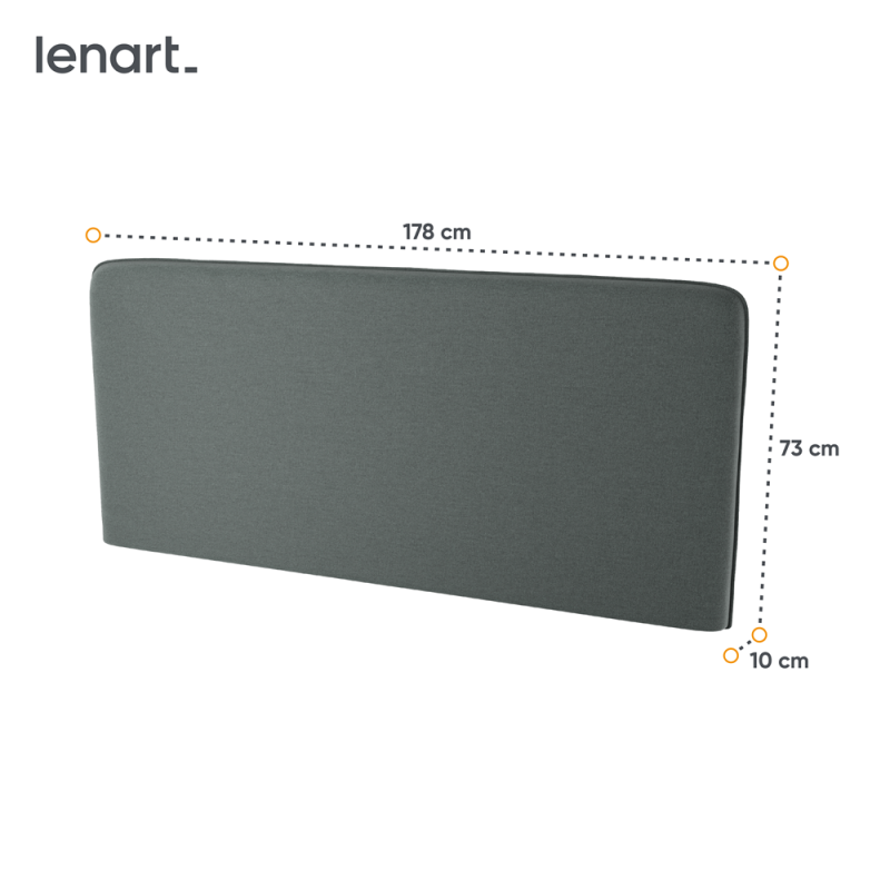 BED CONCEPT BC-33 - zagłówek tapicerowany 180 do BC-13 - grafit