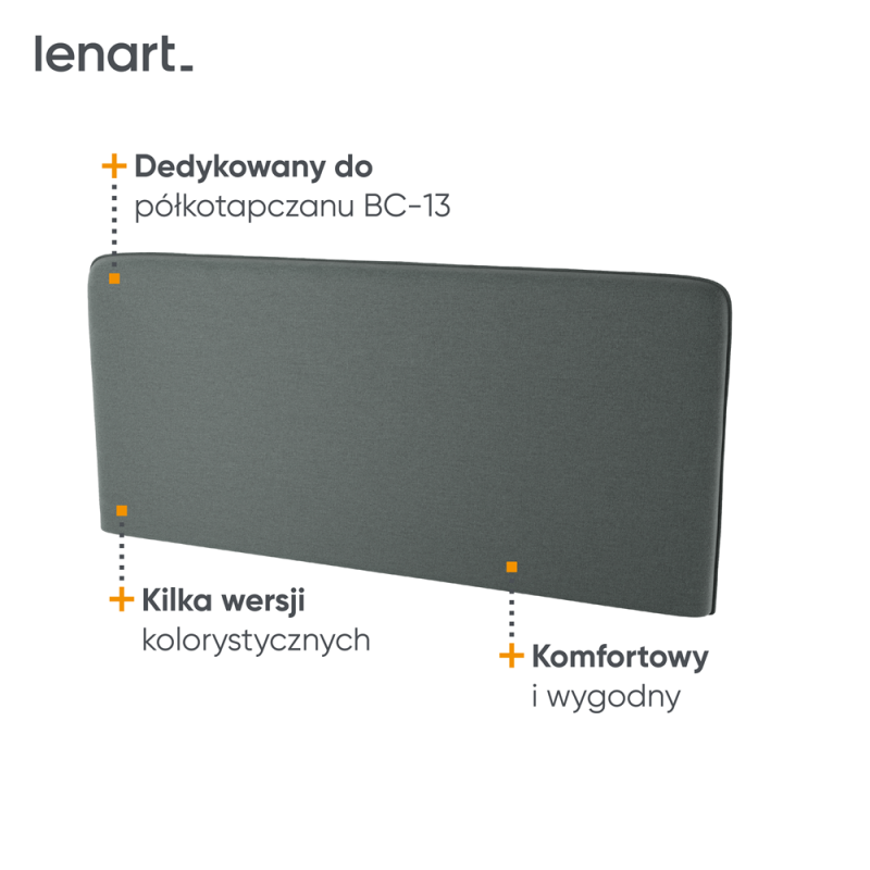 BED CONCEPT BC-33 - zagłówek tapicerowany 180 do BC-13 - grafit