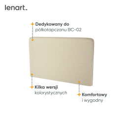 BED CONCEPT BC-32 - zagłówek tapicerowany 120 do BC-02 - beżowy