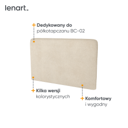 BED CONCEPT BC-32 - zagłówek tapicerowany 120 do BC-02 - beżowy