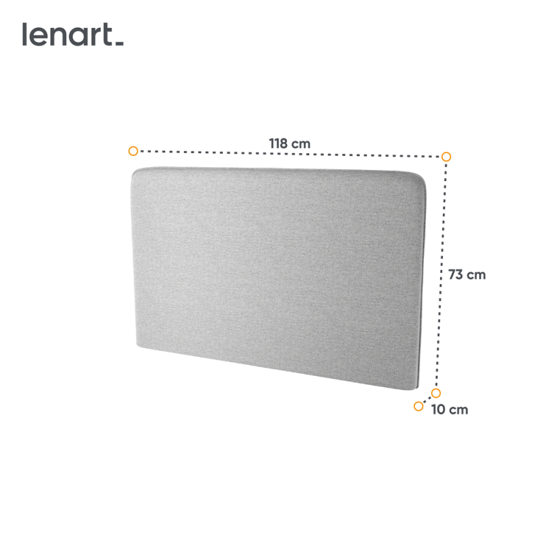 BED CONCEPT BC-32 - zagłówek tapicerowany 120 do BC-02 - szary