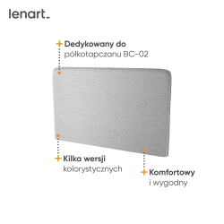 BED CONCEPT BC-32 - zagłówek tapicerowany 120 do BC-02 - szary