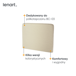 BED CONCEPT BC-31 - zagłówek tapicerowany 90 do BC-03 - beżowy
