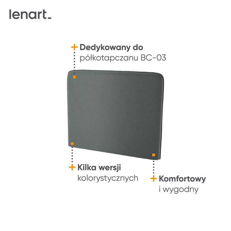 BED CONCEPT BC-31 - zagłówek tapicerowany 90 do BC-03 - grafit