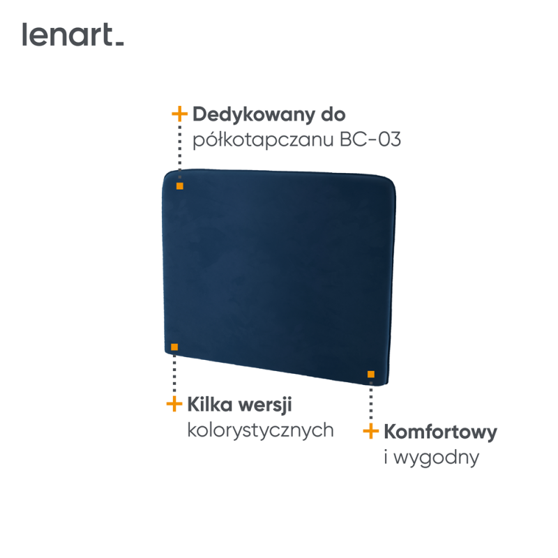 BED CONCEPT BC-31 - zagłówek tapicerowany 90 do BC-03 - granat
