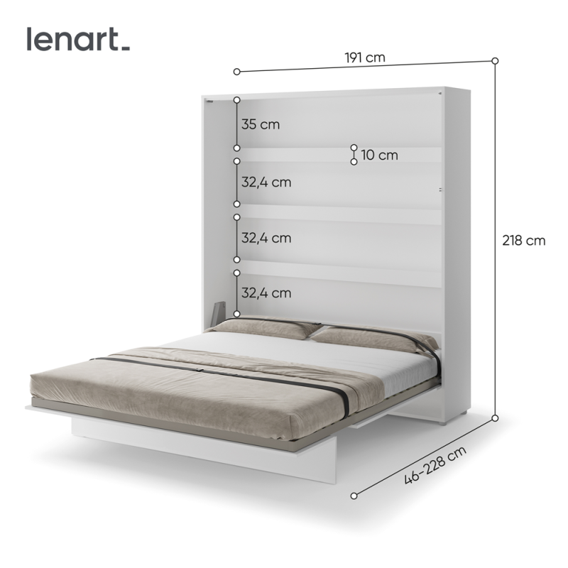 P&oacute;łkotapczan 180x200 BED CONCEPT BC-13 Lenart do pełnej