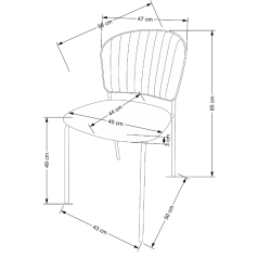Stylowe krzesło tapicerowane Caleb czarne/złote nogi