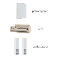 Półkotapczan BC-01 z sofą BC-18 i dostawkami BC-07 140X200