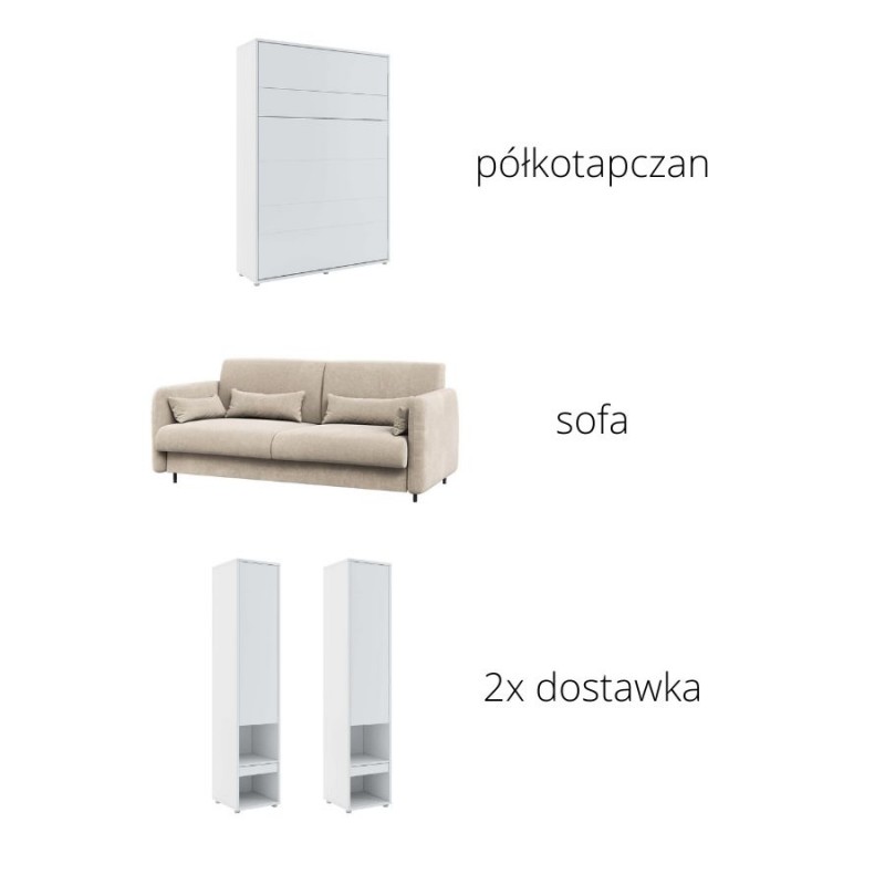 P&oacute;łkotapczan BC-01 z sofą BC-18 i dostawkami BC-07 140X200