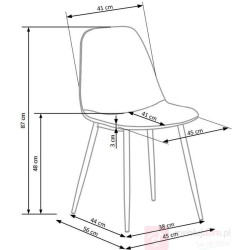 Krzesło tapicerowane Emmet dąb miodowy/popiel