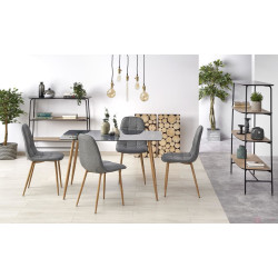 Krzesło tapicerowane Emmet dąb miodowy/popiel