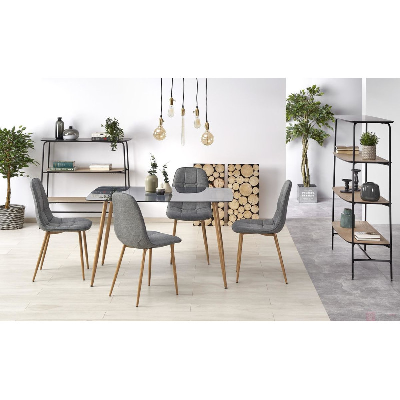 Krzesło tapicerowane Emmet dąb miodowy/popiel