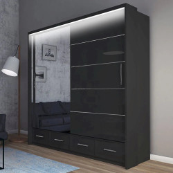 Szafa przesuwna Onyx z lustrem i oświetleniem LED 203cm