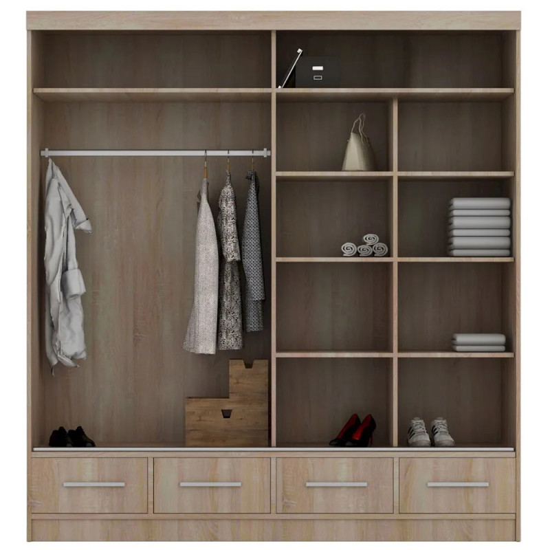 Szafa przesuwna Onyx z lustrem i oświetleniem LED 203cm