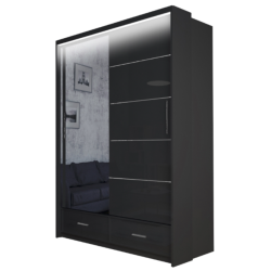 Szafa przesuwna Onyx z lustrem i oświetleniem LED 150cm